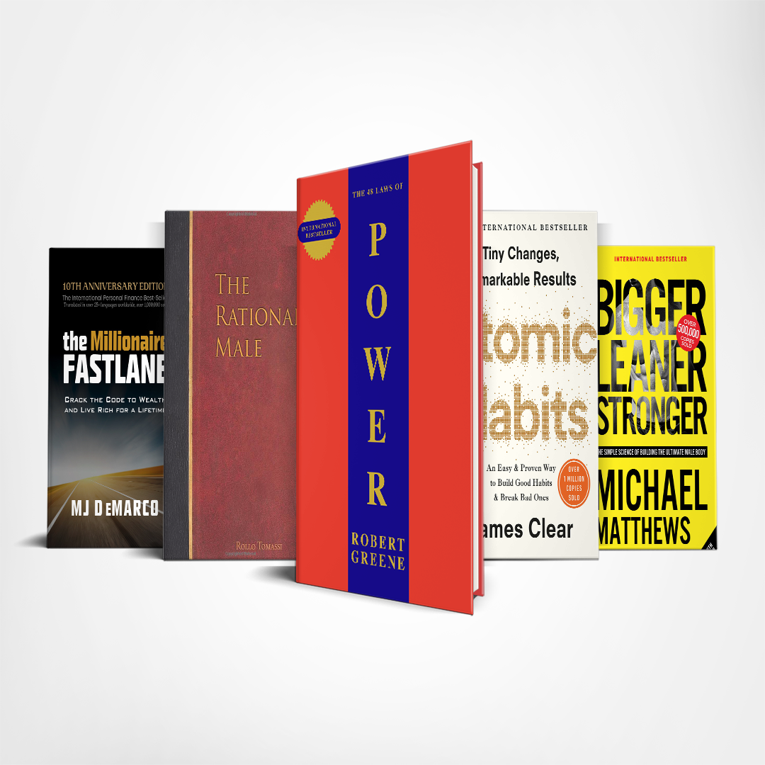 5 books to become a top G : The Millionaire Fastlane, The rational male, Power, Atomic Habits, Bigger Leaner Stronger