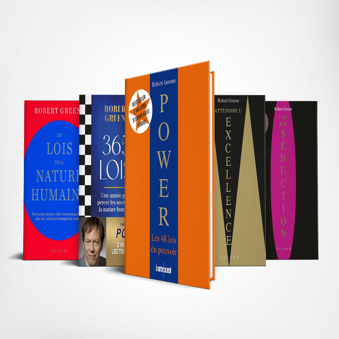 Pack 5 Livres de Robert Greene : 48 lois du pouvoir, Les Lois de la nature humaine, Atteindre l'excellence, L'Art de la Séduction, 365 lois