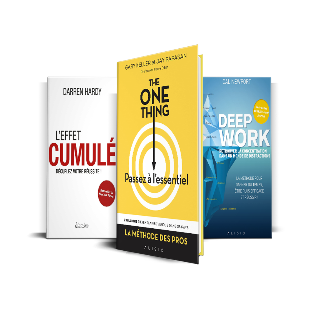 Pack 3 livres de développement personnel : Deep work, L'effet cumulé, The one thing