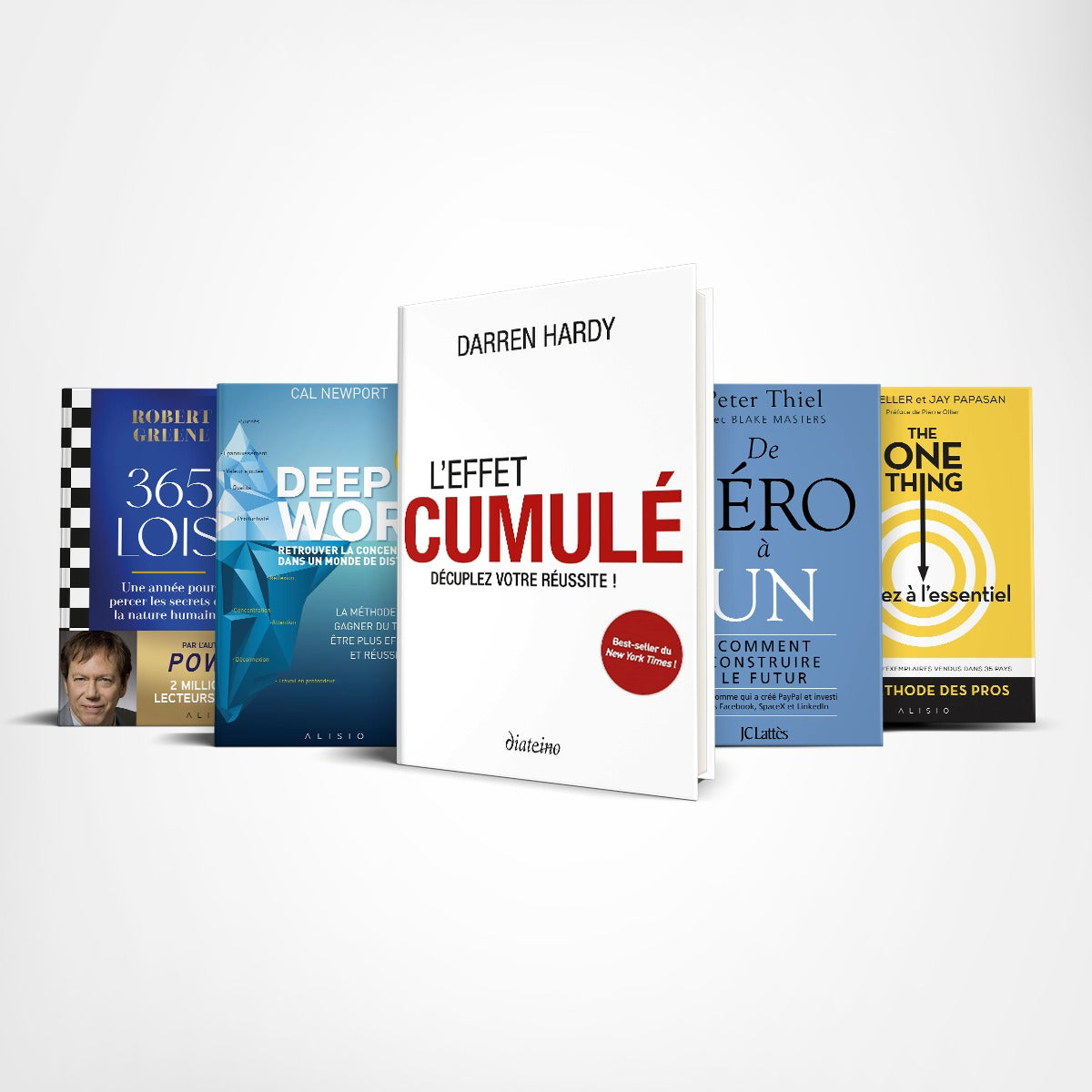 Pack 5 livres de productivité et développement personnel: 365 Lois, Deep Work, L'Effet Cumulé, De Zéro à Un, The One Thing