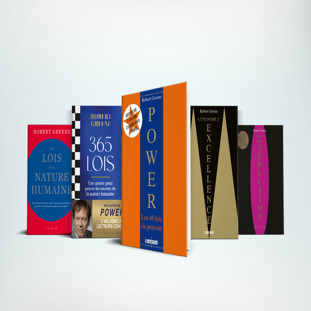 Pack 5 Livres de Robert Greene : 48 lois du pouvoir, Les Lois de la nature humaine, Atteindre l'excellence, L'Art de la Séduction, 365 lois