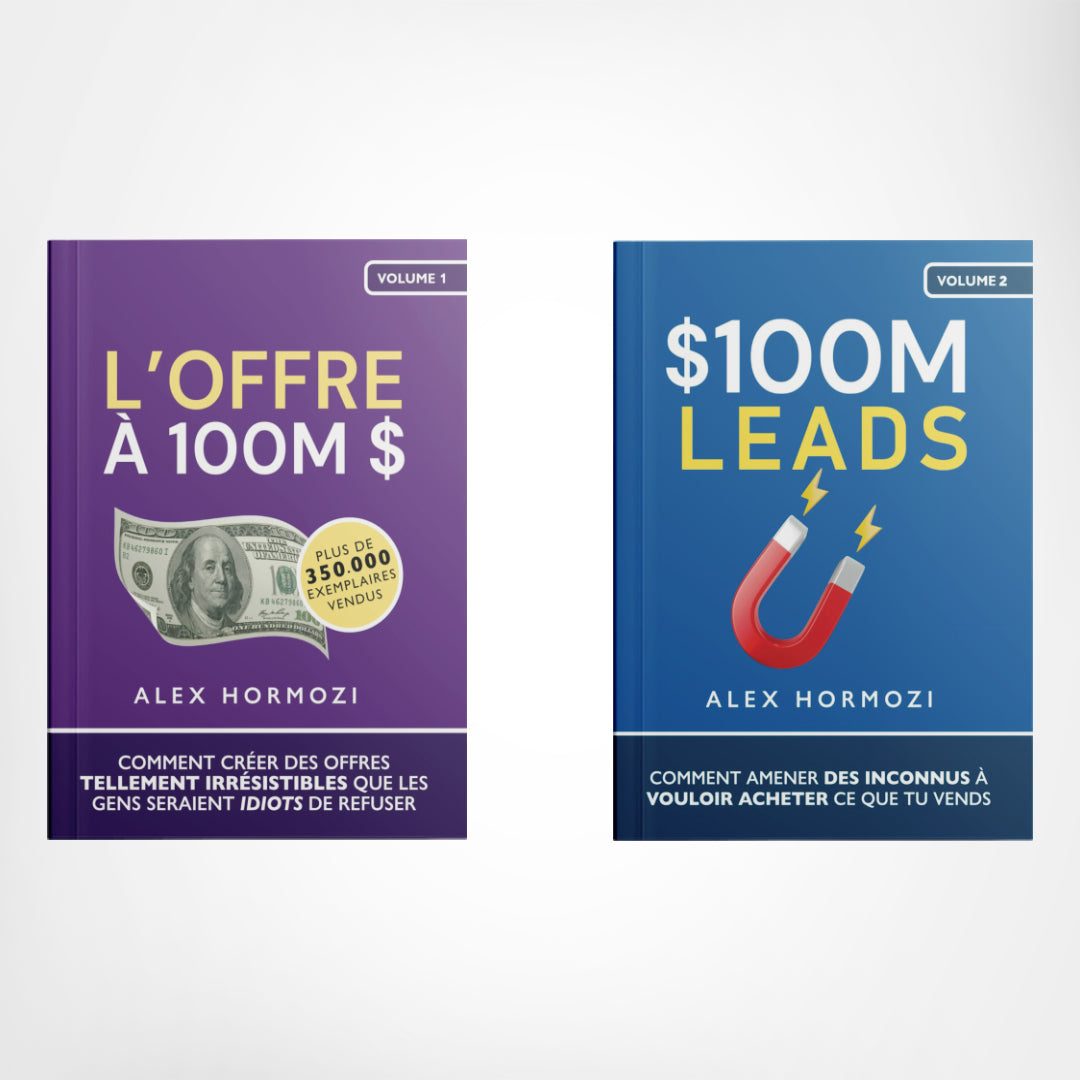 2 livres d'Alex Hormozi : L’Offre à 100M $ et $100M Leads